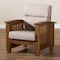 Baxton Studio Charlotte Taupe Upholstered Walnut Finished Wood 1-Seater Lounge Chair 162-9797 - alternate 5